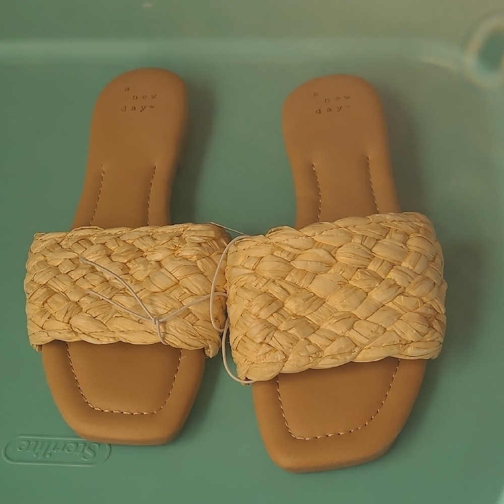 A New Day Women's Tan Woven Sandals